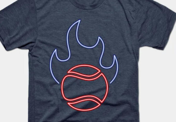 Neon Flaming Tennis BallUntitled